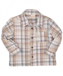 Plaid button-down shirt