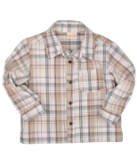 Plaid button-down shirt