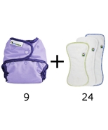 Set of 9 diapers + 24 inserts