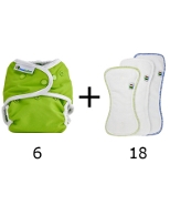 Set of 6 diapers + 18 inserts