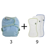 Set of 3 diapers + 9 inserts
