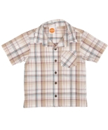 Plaid button-down shirt