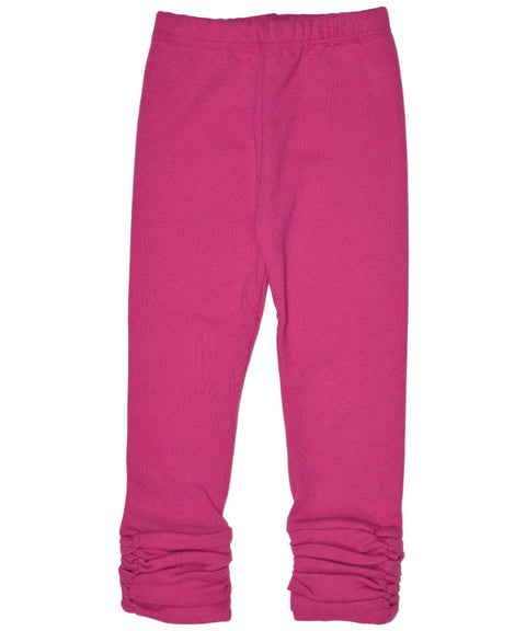 Girls pink organic gathered legging pant | made in USA by Adooka Organics